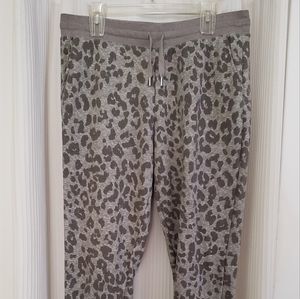 Gray, Leopard Print Joggers/ Sweatpants